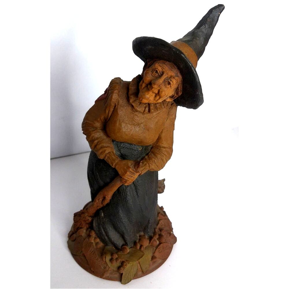 Vintage Tom Clark Cairn Studio Hazel Witch Gnome Halloween Figurine Signed 9"